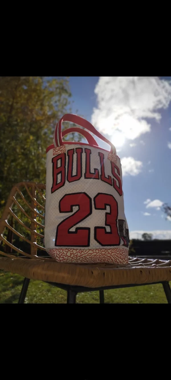 Upcycled Jersey en Sac Blanc Bulls