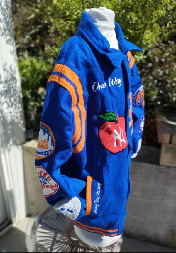 Varsity jacket city of Dreams blue – Image 2